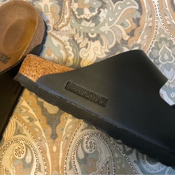 Women EUC Birkenstock Arizona Black Birko Flor Sandals Women’s Sz 38 US 7-7.5